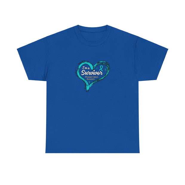Ovarian Cancer Survivor Unisex Heavy Cotton Tee