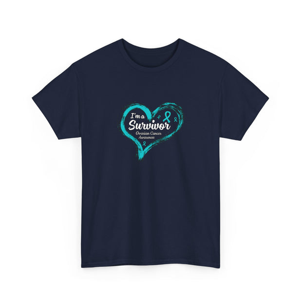 Ovarian Cancer Survivor Unisex Heavy Cotton Tee