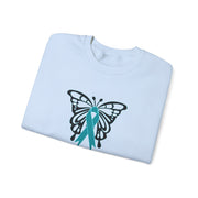 Ovarian Cancer Butterfly Unisex Heavy Blend™ Crewneck Sweatshirt