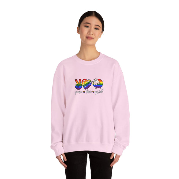 Peace Love Pride Unisex Heavy Blend™ Crewneck Sweatshirt