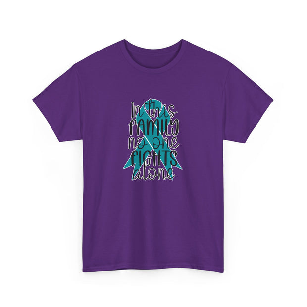 Family Support Ovarian Cancer Unisex Heavy Cotton Tee