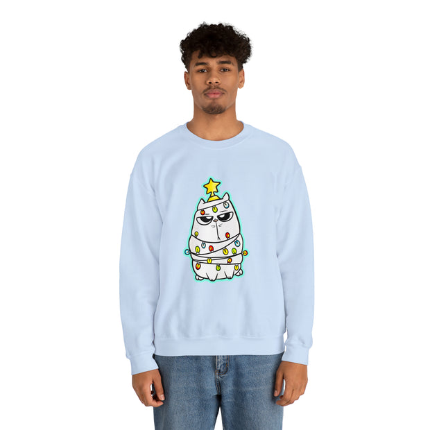Christmas cat Unisex Heavy Blend™ Crewneck Sweatshirt