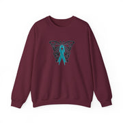 Ovarian Cancer Butterfly Unisex Heavy Blend™ Crewneck Sweatshirt