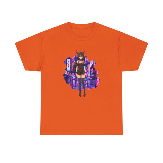 Anime Female Demon Unisex Heavy Cotton Tee
