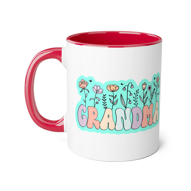 Grandma Flowers Accent Mugs, 11oz