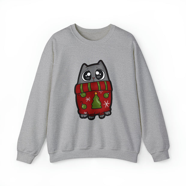 Christmas cat Unisex Heavy Blend™ Crewneck Sweatshirt