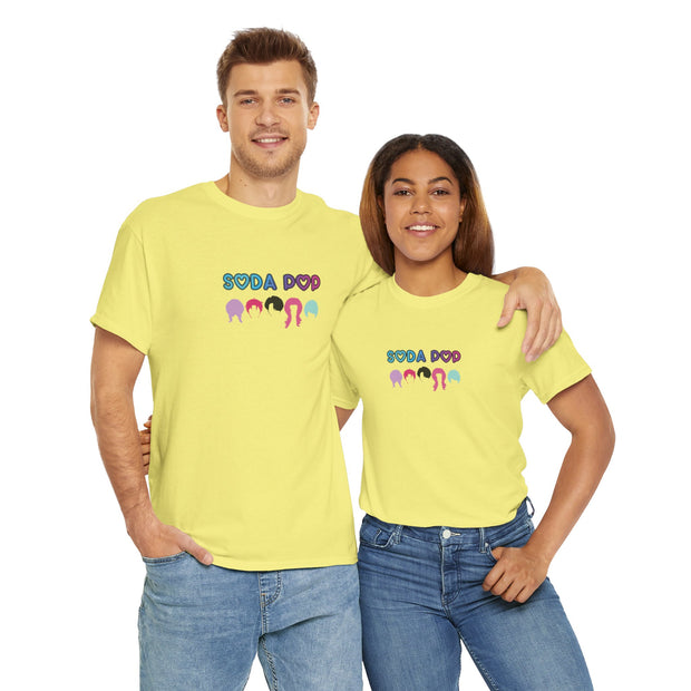 Colorful Soda Pop Unisex Heavy Cotton Tee | Fun Graphic Tee for All Occasions, Festival Apparel, Casual Wear, Gift Ideas, Summer Style