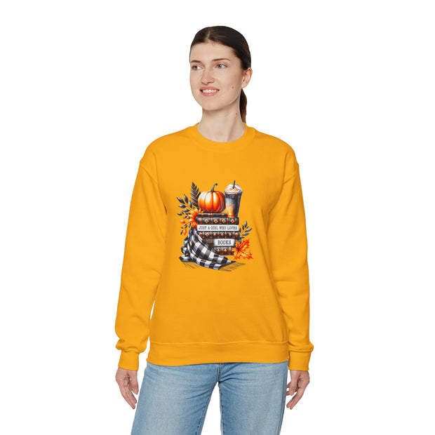 Just a Girl Who Loves Books Unisex Heavy Blend™ Crewneck Sweatshirt