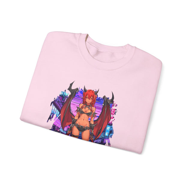 Anime Female Demon Unisex Heavy Blend™ Crewneck Sweatshirt