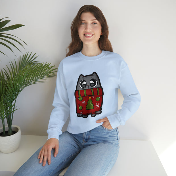 Christmas cat Unisex Heavy Blend™ Crewneck Sweatshirt