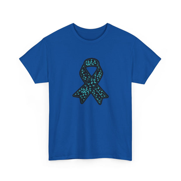 Ovarian Cancer Ribbon Unisex Heavy Cotton Tee