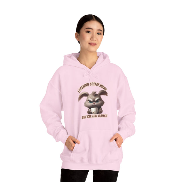 I Pretend that Coffee Helps Unisex Heavy Blend™ Hooded Sweatshirt