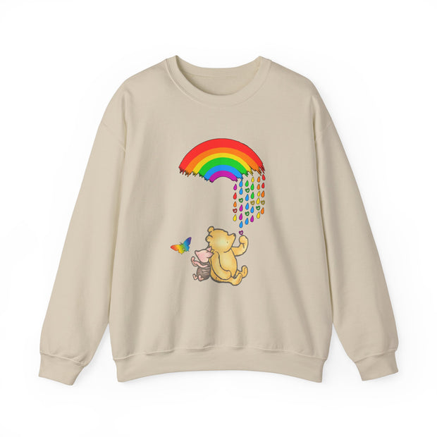 Winnie the Pooh Raining Pride Unisex Heavy Blend™ Crewneck Sweatshirt