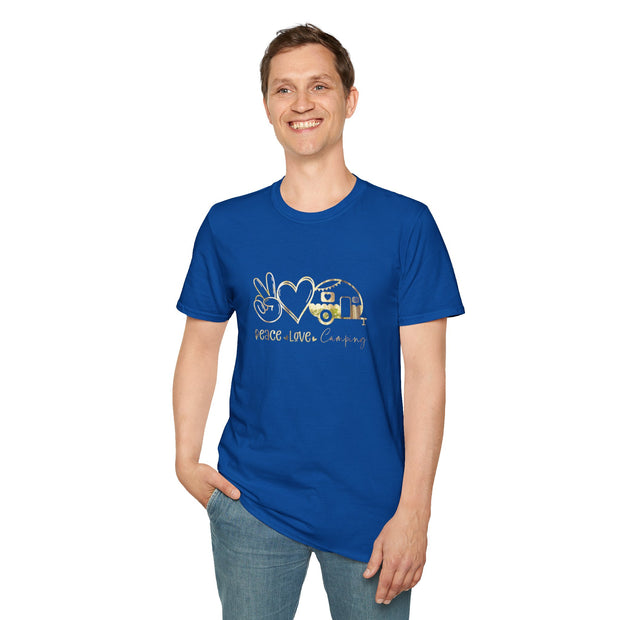 Peace Love and Camping Unisex Softstyle T-Shirt