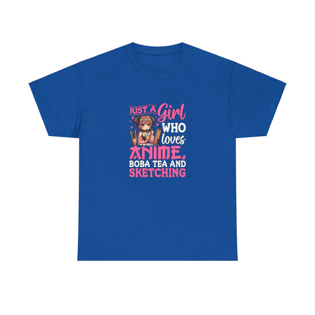 Anime, Boba, Sketching Unisex Heavy Cotton Tee