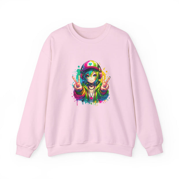Graffiti Anime Girls Unisex Heavy Blend™ Crewneck Sweatshirt