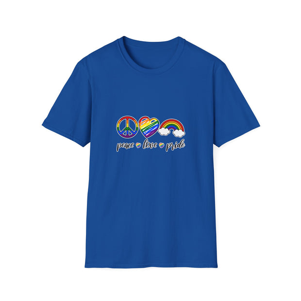 Peace Love and Pride Unisex Softstyle T-Shirt