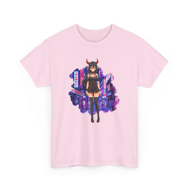 Anime Female Demon Unisex Heavy Cotton Tee