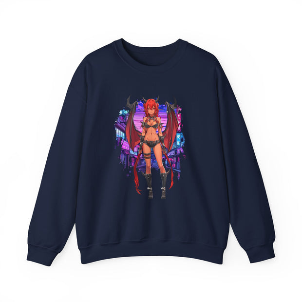 Anime Female Demon Unisex Heavy Blend™ Crewneck Sweatshirt