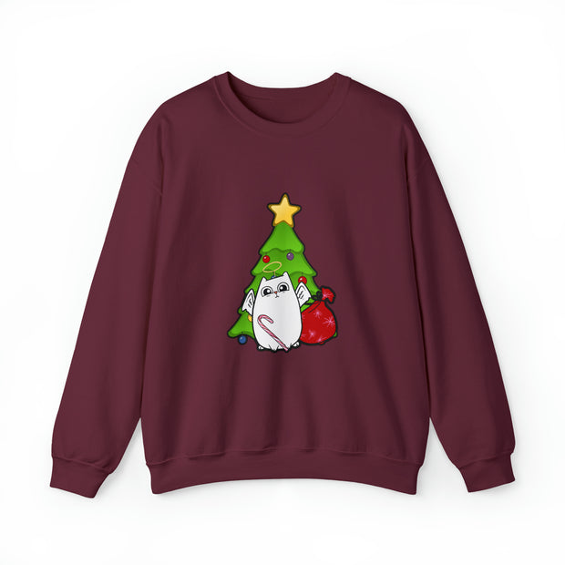 Christmas cat Unisex Heavy Blend™ Crewneck Sweatshirt