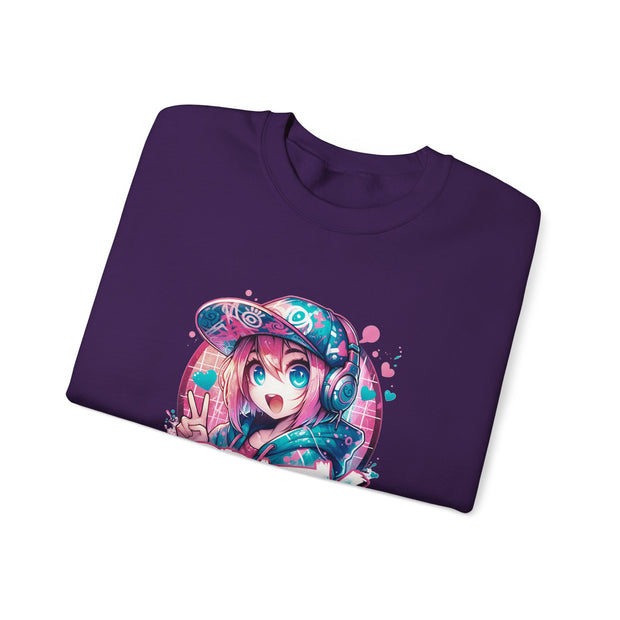 Graffiti Anime Girls Unisex Heavy Blend™ Crewneck Sweatshirt