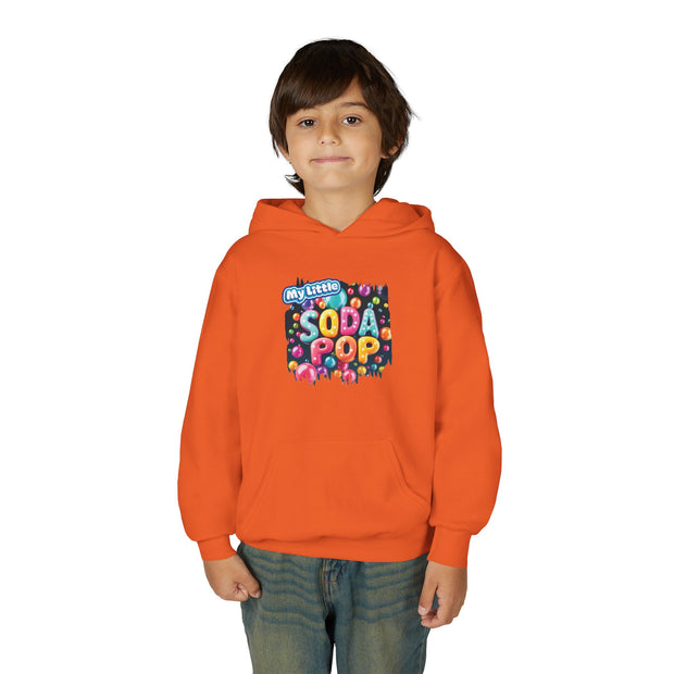 Youth Soda Pop Hooded Sweatshirt, Cute Sweatshirt, Gift for Kids, Fun Hoodie, Colorful Graphic Sweatshirt