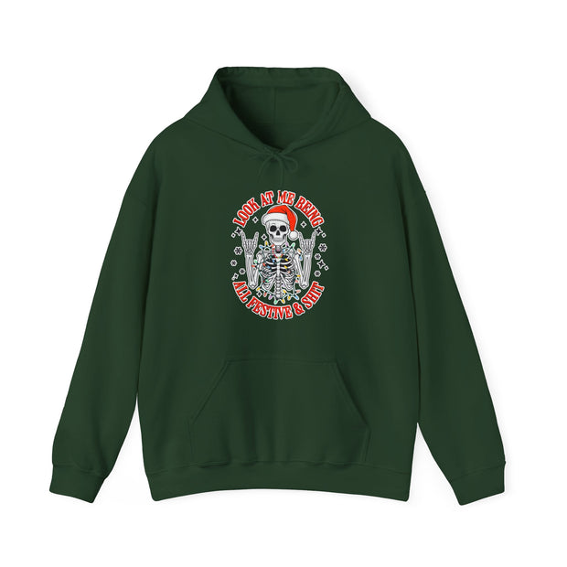 Festive Skeleton Unisex Heavy Blend™ Hooded Sweatshirt