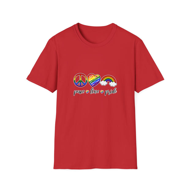 Peace Love and Pride Unisex Softstyle T-Shirt