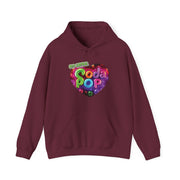 Soda Pop Heart Hoodie - Retro Unisex Sweatshirt for Fun Gatherings, Cozy Nights, Music Festivals, Unique Gifts & Casual Wear