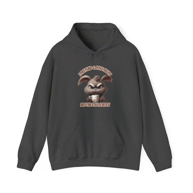 I Pretend that Coffee Helps Unisex Heavy Blend™ Hooded Sweatshirt