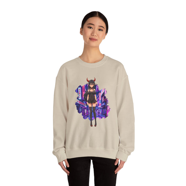 Anime Female Demon Unisex Heavy Blend™ Crewneck Sweatshirt