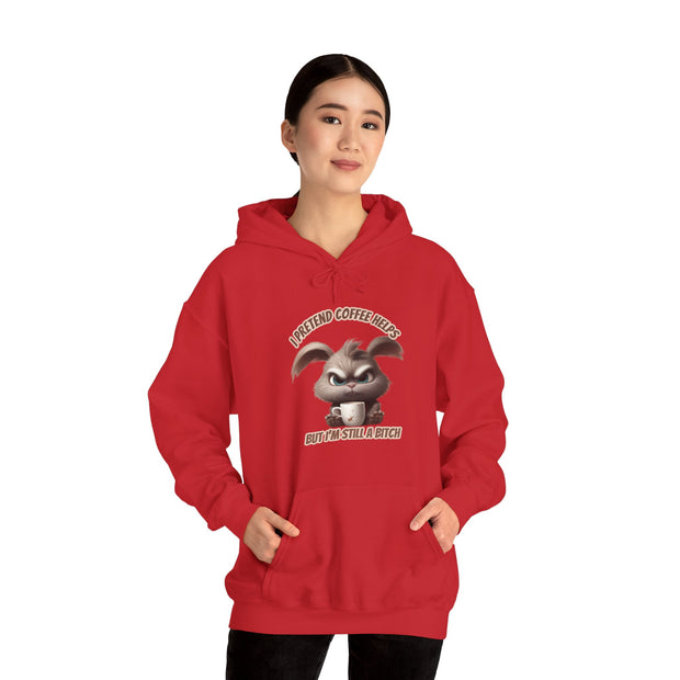 I Pretend that Coffee Helps Unisex Heavy Blend™ Hooded Sweatshirt