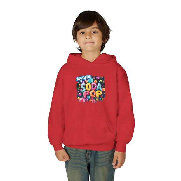 Youth Soda Pop Hooded Sweatshirt, Cute Sweatshirt, Gift for Kids, Fun Hoodie, Colorful Graphic Sweatshirt