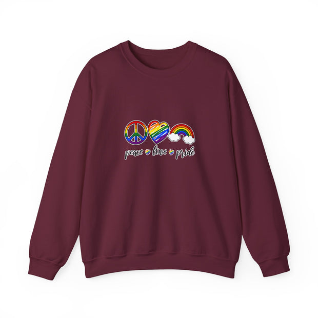 Peace Love Pride Unisex Heavy Blend™ Crewneck Sweatshirt