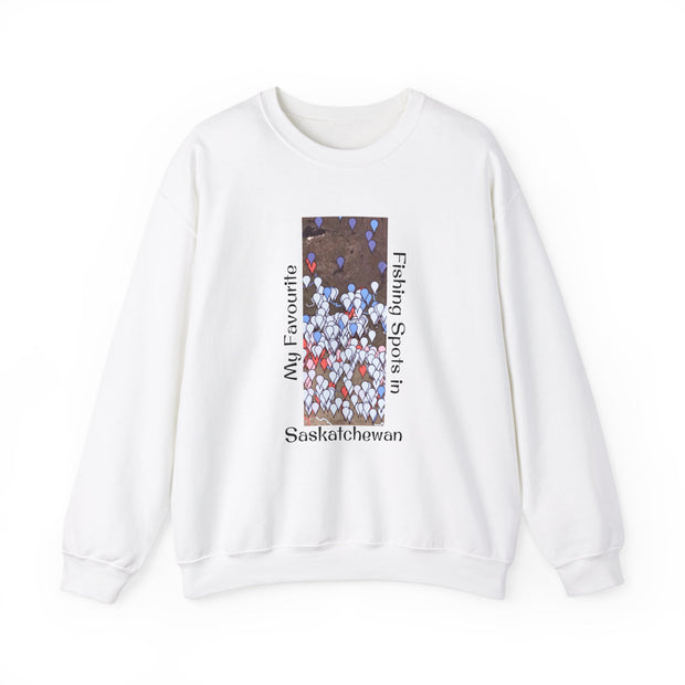 Saskatchewan Fishing Spots Unisex Heavy Blend™ Crewneck Sweatshirt