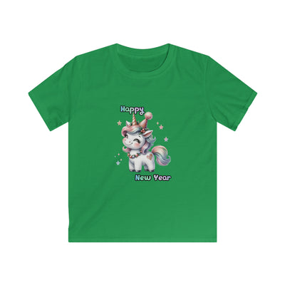 New Year Unicorn Kids Softstyle Tee