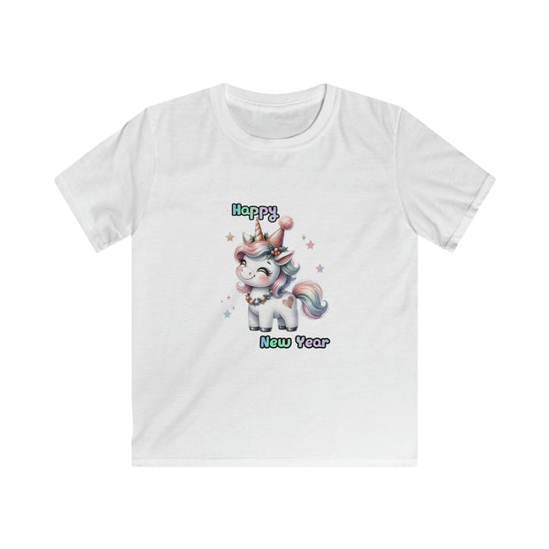 New Year Unicorn Kids Softstyle Tee