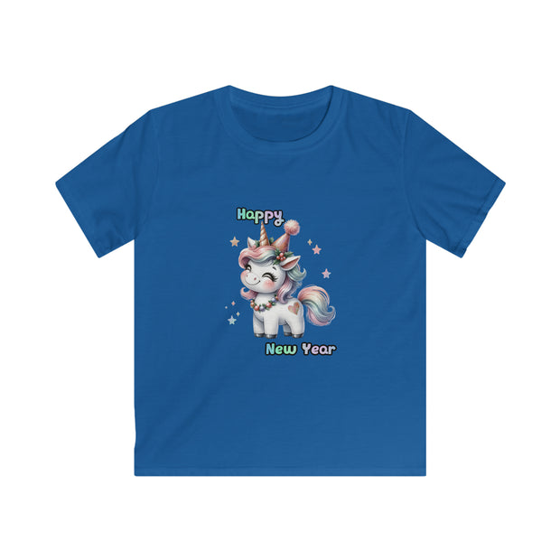 New Year Unicorn Kids Softstyle Tee