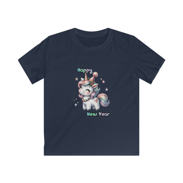 New Year Unicorn Kids Softstyle Tee