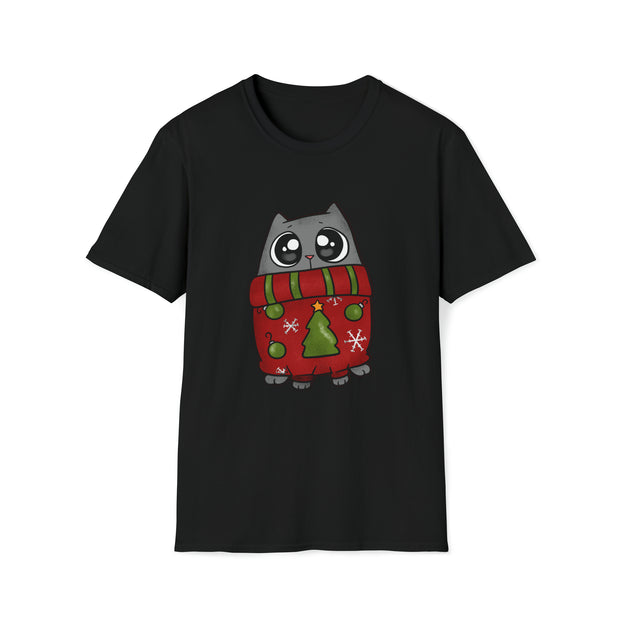 Christmas cat Unisex Softstyle T-Shirt
