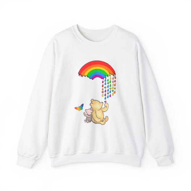 Winnie the Pooh Raining Pride Unisex Heavy Blend™ Crewneck Sweatshirt