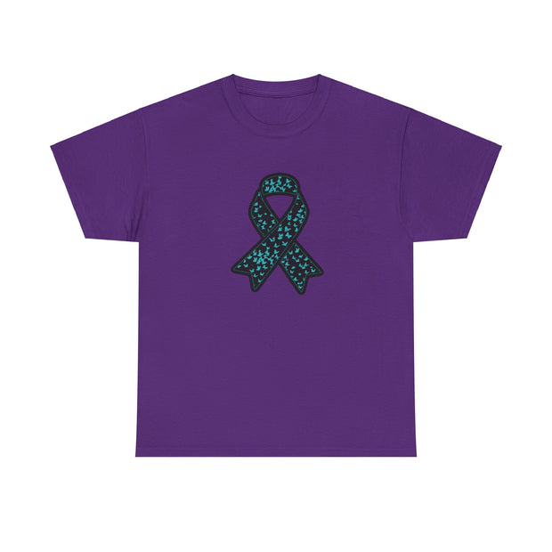 Ovarian Cancer Ribbon Unisex Heavy Cotton Tee