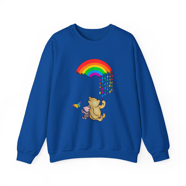 Winnie the Pooh Raining Pride Unisex Heavy Blend™ Crewneck Sweatshirt