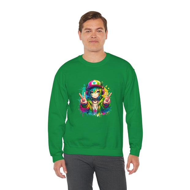 Graffiti Anime Girls Unisex Heavy Blend™ Crewneck Sweatshirt