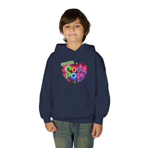 Youth Hooded Sweatshirt with Soda Pop Design, Fun Sweatshirt for Kids, Perfect Gift for Birthdays, Cozy Hooded Top, Great for Casual Wear