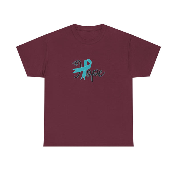 Ovarian Cancer Hope Unisex Heavy Cotton Tee
