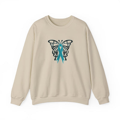 Ovarian Cancer Butterfly Unisex Heavy Blend™ Crewneck Sweatshirt