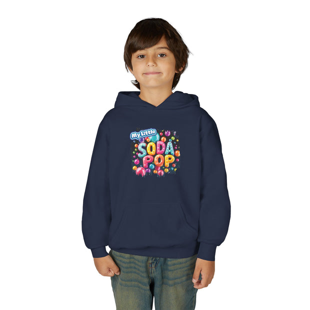 Youth Soda Pop Hooded Sweatshirt, Cute Sweatshirt, Gift for Kids, Fun Hoodie, Colorful Graphic Sweatshirt