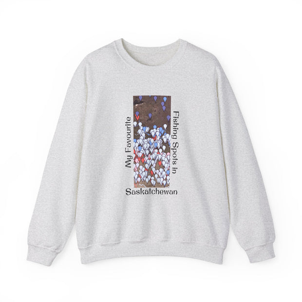 Saskatchewan Fishing Spots Unisex Heavy Blend™ Crewneck Sweatshirt