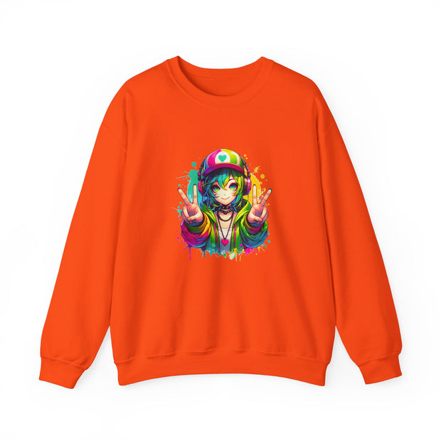 Graffiti Anime Girls Unisex Heavy Blend™ Crewneck Sweatshirt